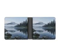 FekiLoot Foggy Lake by Mount Rainier Slim Wallet-Thin & Stylish,Leather Wallet for Men And Women,Bifold Wallet Gifts for Husband Father