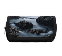 FekiLoot Foggy Rocks in Water Pencil Case Office Pencil Box Large Capacity Pencil Box Pouch Holder Double Zipper Pencil Case Use to Organize Desktop And Plan Space Home Office