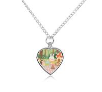 FekiLoot Forest_tea Urn Necklaces for Ashes Personalized Human Pet Cremation Jewelry Keepsake Locket Heart Pendant with Filling Kit Memorial Gift for Dog Cat Lover Women Men