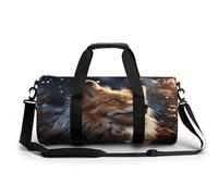 FekiLoot Fox Looking Up Gym Bag Mens And Womens,Duffle Bag with Double Zippers,Tote Bag for Airport Subway Gymnasium