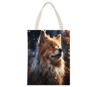 FekiLoot Fox Looking Up Shopping Bag Canvas Tote Bag