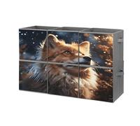 FekiLoot Fox Looking Up Storage Bin for Foldable And Handles,Closet Organizer of 6-Pack Stackable,Storage Box for Living,Room, Office,Bedroom,Closet