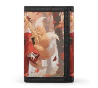 FekiLoot Fox Under The Maple Tree Slim Wallet Trifold Wallet Credit Card Holder Wallets Stylish Money Clip for Men Women
