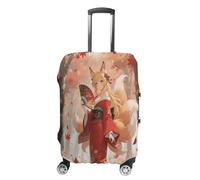 FekiLoot Fox Under The Maple Tree Travel Luggage Cover Stretchable Airplane Suitcase Protector Sleeve Universal Washable Fit for 19-32 Inch Checked Baggage,Water Resistant Durable Luggage Protector