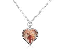 FekiLoot Fox Under The Maple Tree Urn Necklaces for Ashes Personalized Human Pet Cremation Jewelry Keepsake Locket Heart Pendant with Filling Kit Memorial Gift for Dog Cat Lover Women Men