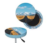 FekiLoot Freeway Highway Road in The Desert Round Bar Stool Covers Stretch Washable Bar Stool Covers Dustproof Slipcover Bar Chair Covers with Elastic Band for Bar Kitchen Living Room Decor 14 Inch
