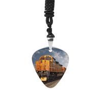 FekiLoot Freight Train Guitar Pick Necklace for Women&Men Personalized Pendant Necklaces Exquisite Metal Necklaces Cool Guitar Pick Holder Necklace Unique Gifts for Adult