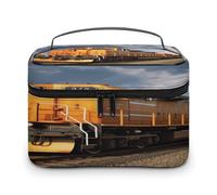 FekiLoot Freight Train Makeup Bag Organizer Portable Travel Toiletry Bag with Handle Fashion Large Capacity Cosmetic Bags Lightweight Waterproof Makeup Storage Bags for Women