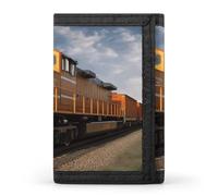 FekiLoot Freight Train Wallet for Women Men Trifold Wallet Large Front Pocket Wallets Travel Slim RFID Blocking Wallets Coin Purse Credit Card Holder