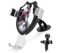 FekiLoot French Bulldog Pink Glasses Car Phone Mount for Dashboard/Vent/Windshield Auto-Clamping Gravity Sensor Truck Stand Cradle 90° Rotation Phone Holder Fits 4-6" Phones