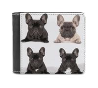 FekiLoot French Bulldog Wallet Large Capacity Slim Bifold Wallet with Multiple Card Slots PU Leather Men Purse