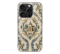 FekiLoot French Country Style for iPhone 15 Case Tempered Glass TPU Back Panel Shockproof with Anti-Fingerprint Phone Cover Black