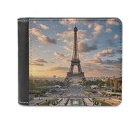 FekiLoot French Paris Tour Eiffel Tower Wallet Large Capacity Slim Bifold Wallet with Multiple Card Slots PU Leather Men Purse