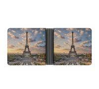 FekiLoot French Paris Tour Eiffel Tower Wallet Slim PU Bifold Design Wallet with Multiple Card Slots Wallets Extra Capacity Pocket Wallets