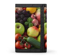 FekiLoot Fresh Fruits And Vegetables Wallet Slim Trifold Wallets with Multiple Card Slots Credit Card Holder Pocket Coin Purse