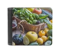 FekiLoot Fresh Fruits Wallet Large Capacity Slim Bifold Wallet with Multiple Card Slots PU Leather Men Purse