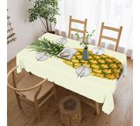 FekiLoot Fresh Pineapple Tablecloths Heavy Duty Washable Fabric,Birthday Tablecloth-Wavy Edge Design,Polyester Table Cloth for Restaurant,Picnic,Indoor and Outdoor Dining55 x70