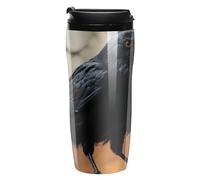 FekiLoot Frightening Halloween Crow Insulated Tumbler Reusable Plastic Iced Coffee Cup with Lid Double Walled Hot Coffee Travel Mug Gifts for Women Men BPA Free 12 Oz