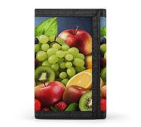 FekiLoot Fruits Wallet for Women Men Trifold Wallet Large Front Pocket Wallets Travel Slim RFID Blocking Wallets Coin Purse Credit Card Holder