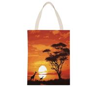 FekiLoot Funny African Sunset Shopping Bag Canvas Tote Bag