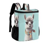 FekiLoot Funny Cartoon Llama Durable Cooler Backpack, Cooler Bag Large & Leakproof,Collapsible Cooler for Hot And Cold,Camping