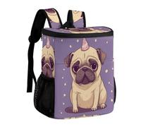 FekiLoot Funny Cartoon Pug Puppy Dog Durable Cooler Backpack, Cooler Bag Large & Leakproof,Collapsible Cooler for Hot And Cold,Camping