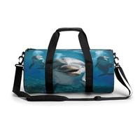 FekiLoot Funny Dolphin Looking at You Gym Bag Mens And Womens,Duffle Bag with Double Zippers,Tote Bag for Airport Subway Gymnasium