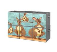FekiLoot Funny for Kangaroo Zoo Storage Bin for Foldable And Handles,Closet Organizer of 6-Pack Stackable,Storage Box for Living,Room, Office,Bedroom,Closet