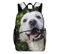 FekiLoot Funny Golden Retriever Waterproof Oxford Fabric Backpack, Large Capacity Casual Rucksack with Adjustable Padded Straps, Multipurpose Daypack for Daily Commute Outdoor Activities