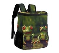 FekiLoot Funny Green Frogs Durable Cooler Backpack, Cooler Bag Large & Leakproof,Collapsible Cooler for Hot And Cold,Camping