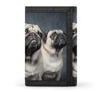 FekiLoot Funny Pug Dog Trifold Wallet Slim Minimalist Front Pocket Men's Passcase Wallet Credit Card Holder