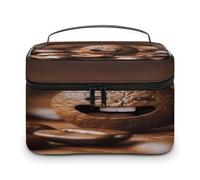 FekiLoot Funny Roasted Coffee Beans Makeup Bag Large Capacity Travel Cosmetic Bag Lightweight Hand-held Toiletry Bags Portable Cosmetic Pouch Cute Make Up Pouch for Women