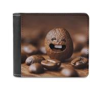 FekiLoot Funny Roasted Coffee Beans Wallet Large Capacity Slim Bifold Wallet with Multiple Card Slots PU Leather Men Purse