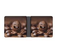 FekiLoot Funny Roasted Coffee Beans Wallet Slim PU Bifold Design Wallet with Multiple Card Slots Wallets Extra Capacity Pocket Wallets