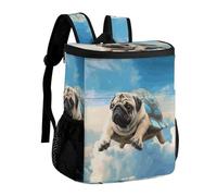 FekiLoot Funny Turtle Pug Dog in The Sky Durable Cooler Backpack, Cooler Bag Large & Leakproof,Collapsible Cooler for Hot And Cold,Camping