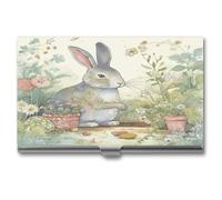 FekiLoot Garden Bunny Business Card Case for Men Women, Business Card Holder with Ultra Slim Case, Business Card Holder, Business Card Holder, Name Card Holder