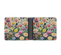 FekiLoot Garden Flowers Wallet Slim PU Bifold Design Wallet with Multiple Card Slots Wallets Extra Capacity Pocket Wallets