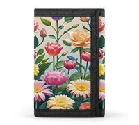 FekiLoot Garden Flowers Wallet Slim Trifold Wallets with Multiple Card Slots Credit Card Holder Pocket Coin Purse