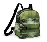 FekiLoot Gator Lurking Green Travel Backpack for Men And Women,Waterproof Outdoor Sports Rucksack,Work Bag - Front Utility Pocket