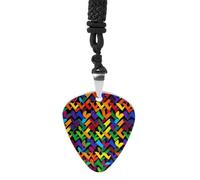 FekiLoot Gay Pride Rainbow Guitar Pick Necklace Pendant Necklace