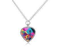 FekiLoot Geometric Abstract Stilllife Urn Necklaces for Ashes Personalized Human Pet Cremation Jewelry Keepsake Locket Heart Pendant with Filling Kit Memorial Gift for Dog Cat Lover Women Men
