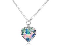 FekiLoot Geometric Animal Texture Urn Necklaces for Ashes Personalized Human Pet Cremation Jewelry Keepsake Locket Heart Pendant with Filling Kit Memorial Gift for Dog Cat Lover Women Men
