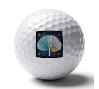 FekiLoot Geometry Brain Image with Science Practice Golf Ball for Putting Practice and Training,Golf Ball with Easy Control Soft Feel