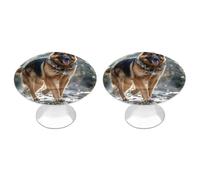 FekiLoot German Shepherd Dog Cabinet Knobs Round Dresser Drawer Pulls Stainless Steel Drawer Kitchen Knobs Modern Cabinet Hardware Drawers Knob Bathroom Closet Cabinets Handles