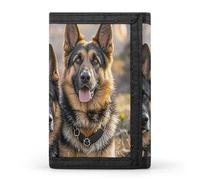 FekiLoot German Shepherd Dog Lovers Wallet Portable Tri Fold Wallet with Zipper Coin Purse for Women Credit Car