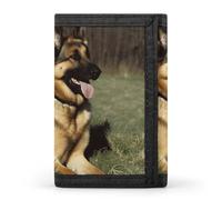 FekiLoot German Shepherd Dog Wallet Compact Blocking Trifold Wallets with Zipper Minimalist Purse Wallet Credit Card Holder