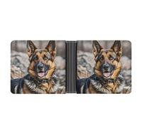 FekiLoot German Shepherd Dog Wallet Slim PU Bifold Design Wallet with Multiple Card Slots Wallets Extra Capacity Pocket Wallets