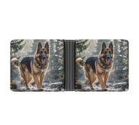 FekiLoot German Shepherd Dog Wallet Slim PU Bifold Design Wallet with Multiple Card Slots Wallets Extra Capacity Pocket Wallets