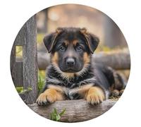 FekiLoot German Shepherd Puppy Seat Cushion Memory Foam Upholstery Chair Cushion with Removable Cover Round Large Pillows Seating Floor Support Pillow for Car Office Kitchen Couch