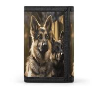 FekiLoot German Shepherd Wallets Exquisite Trifold Wallet Front Pocket Wallet with Zipper Keychain Coin Purse Credit Card Holder for Adult